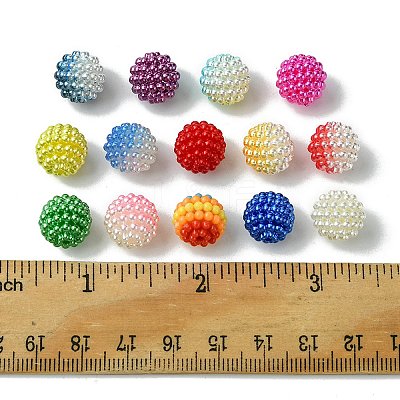 80Pcs 14 Styles Imitation Pearl Acrylic Beads OACR-FS0001-63-1