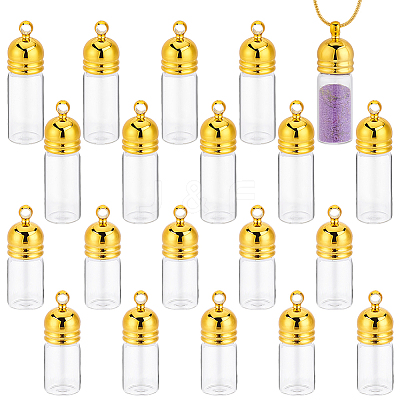 20Pcs 2 Styles Transparent Glass Wishing Bottle Pendant FIND-GA0008-41-1