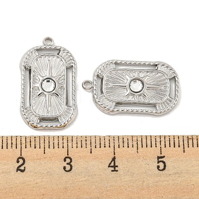 304 Stainless Steel Rhinestone Pendants STAS-P356-40P-1