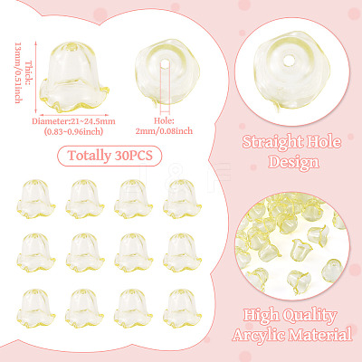 30Pcs Acrylic Bead Caps for Wind Chimes Making TACR-TA0001-69B-1