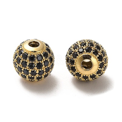 925 Sterling Silver Micro Pave Cubic Zirconia Beads STER-H110-24C-04G-1