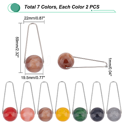 14Pcs 7 Colors Imitation Gemstone Style Two Tone Acrylic Big Pendants STAS-UN0037-69-1