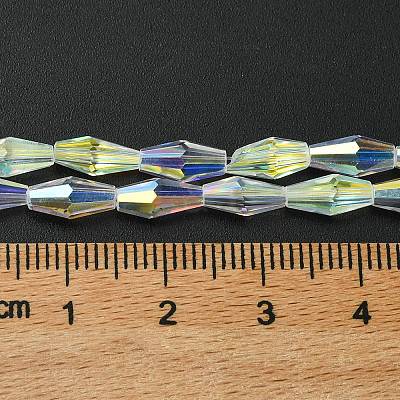 Transparent Electroplate Glass Beads Strands GLAA-K064-05A-AB03-1