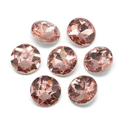 Pointed Back Glass Rhinestone Cabochons RGLA-T029-14mm-06-1