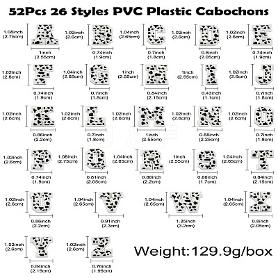 52Pcs 26 Styles PVC Plastic Cabochons FIND-CJ0002-58-1