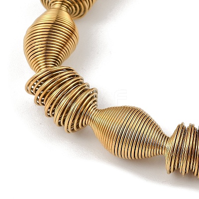Ion Plating(IP) Adjustable 304 Stainless Steel Bicone Spring Wire Bracelets BJEW-H617-08A-G-1