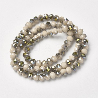 Electroplate Opaque Glass Beads Strands X-EGLA-A034-P6mm-S17-1