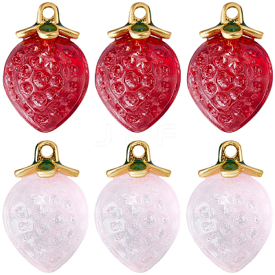 40Pcs 2 Colors Transparent Glass Pendants GLAA-SC0002-93-1