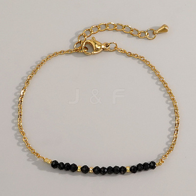 Natural Obsidian Beads Link Bracelets LS-AL8612-8-1
