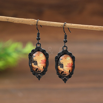 Zinc Alloy Glass Dangle Earrings FS-WG599E5-03-1
