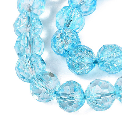 Crackle Transparent Glass Beads Strands GLAA-N068-06A-03-1