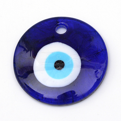 Handmade Evil Eye Lampwork Pendants LAMP-R134-40mm-01-1