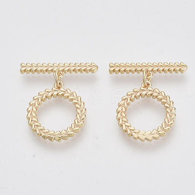 Brass Toggle Clasps X-KK-N216-43-1