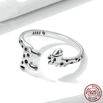 Giraffe 925 Sterling Silver Adjustable Cuff Rings for Women FS-WG500B7-01-1
