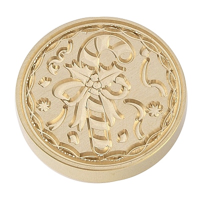 Christmas Series Wax Seal Brass Stamp Head AJEW-M037-01G-18-1