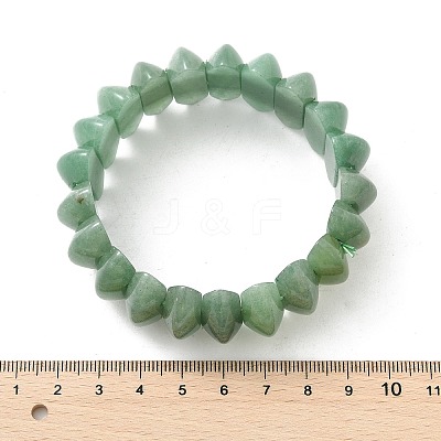Bicone Natural Green Aventurine Beads Stretch Bracelets for Women Men BJEW-C097-05D-1