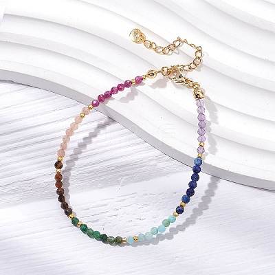 Chakra Theme Natural Mixed Gemstone Beaded Bracelets for Women BJEW-JB11342-1
