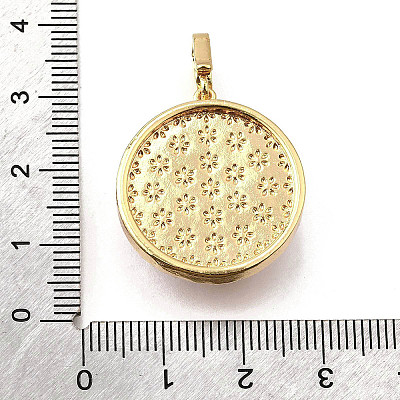 Brass Micro Pave Cubic Zirconia & Enamel Pendants KK-R222-10G-02-1