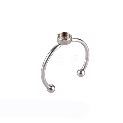 Non-Tarnish 201 Stainless Steel Cuff Pad Ring Settings X-STAS-S080-042A-P-1