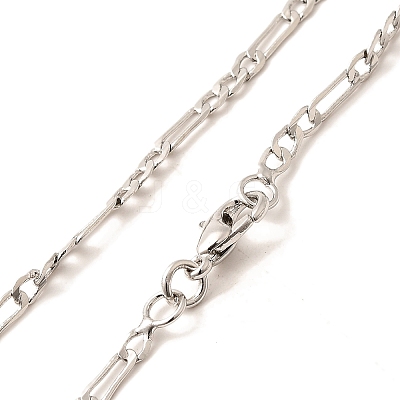 2mm Rack Plating Brass Figaro Chain Necklaces for Women Men MAK-L044-34P-1