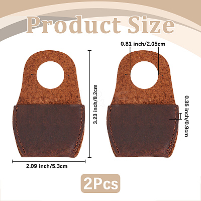 2Pcs Cowhide Thumb Protector for Woodwork Carving AJEW-CL0005-88-1