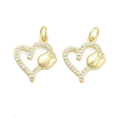 Brass Micro Pave Cubic Zirconia Pendants KK-H527-02C-G-1