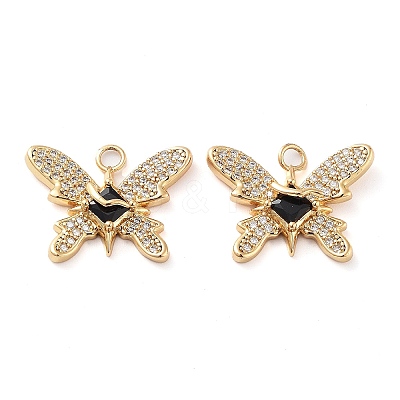 Rack Plating Brass Micro Pave Cubic Zirconia Pendants KK-M280-13G-02-1