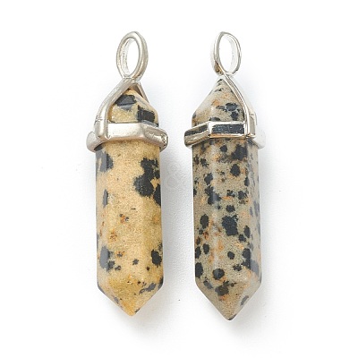 Natural Dalmatian Jasper Pointed Pendants G-M378-01P-A10-1