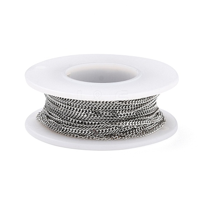Tarnish Resistant 304 Stainless Steel Curb Chains CHS-D033-02P-02-1