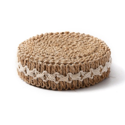 Braided Burlap Ribbon OCOR-WH0073-77-1