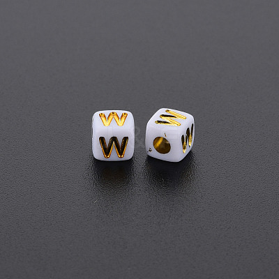 Opaque White Acrylic Beads MACR-Q242-010W-1