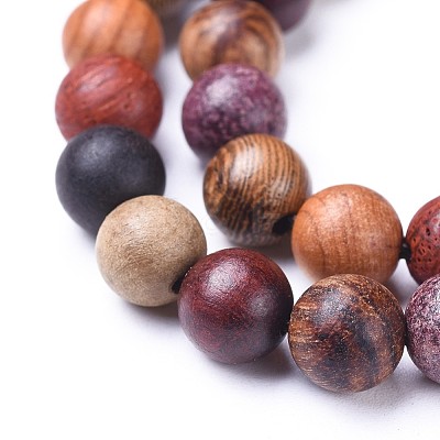 Natural Wood Beads Strands X-WOOD-F008-07-B-1