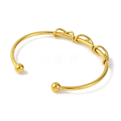 Ion Plating(IP) Infinity 304 Stainless Steel Cuff Bangles for Women BJEW-B104-26G-1