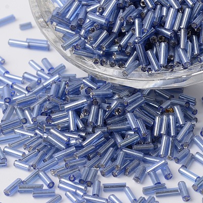Silver Lined Glass Bugle Beads SEED-K001-A07-1-1