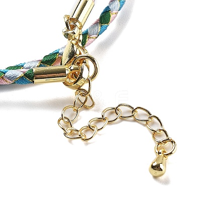 Polyester Cord Braided Necklace Makings MAK-L043-03G-19-1