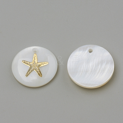 Freshwater Shell Pendants SHEL-Q010-001G-1