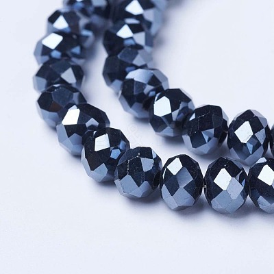 Electroplate Glass Beads Strands EGLA-A034-P4mm-A18-1