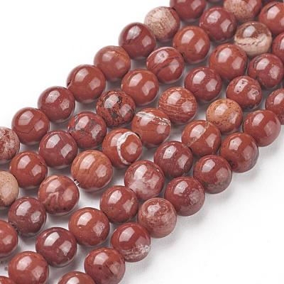 Natural Red Jasper Beads Strands G-F348-02-6mm-1