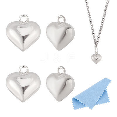 4Pcs 925 Sterling Silver Heart Charms STER-HY0001-11-1