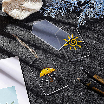 Transparent Acrylic Big Pendants TACR-BC0001-10-1