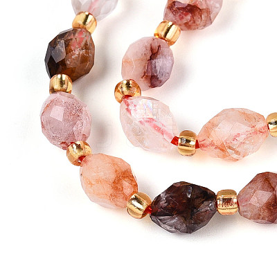 Natural Hematoid Quartz/Ferruginous Quartz Beads Strands G-N342-53-8x6-13-1