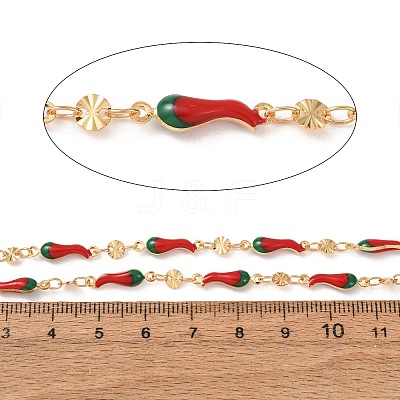 Brass Enamel Chain KK-CBA3B44-11G-1