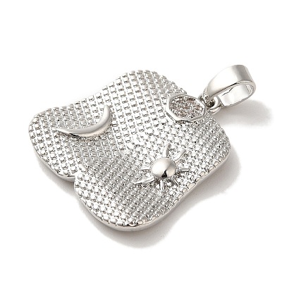 Rack Plating Brass Micro Pave Cubic Zirconia Pendants KK-U027-23P-1