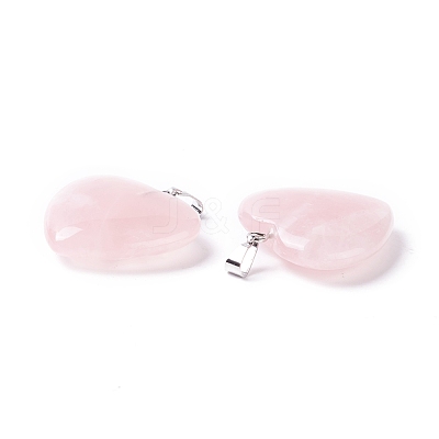 Natural Rose Quartz Pendants G-G956-B53-FF-1