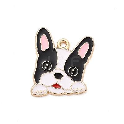 Animal Puppy Alloy Enamel Pendants X-FIND-V001-03G-02-1