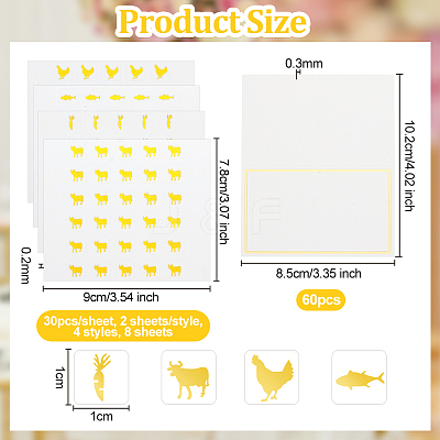 8 Sheets 4 Styles Paper Self Adhesive Cartoon Stickers DIY-OC0010-74B-1