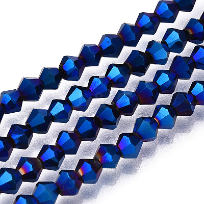 Electroplate Glass Bead Strands EGLA-R094-4mm-03-1