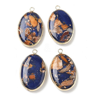 Dyed Synthetic Imperial Jasper Pendants G-D337-03D-G-1