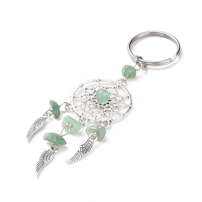 Natural Chip Green Aventurine Keychain KEYC-JKC00119-04-1