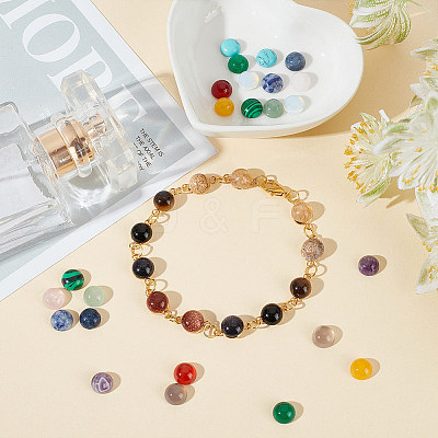 36Pcs 18 Styles Mixed Gemstone Cabochons G-HY0001-55-1